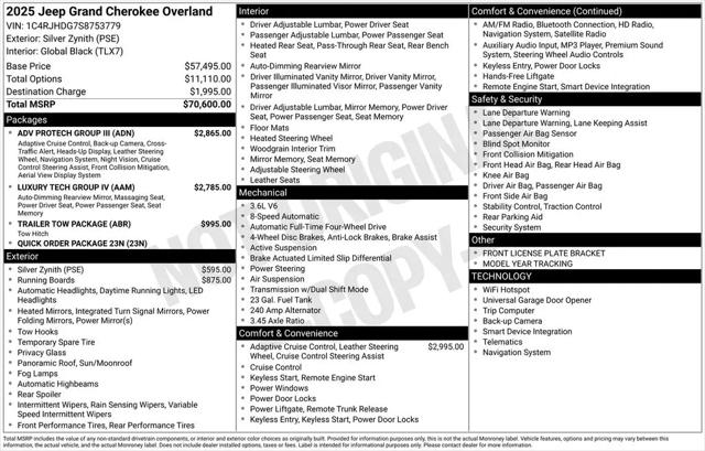 2025 Jeep Grand Cherokee Overland 4x4