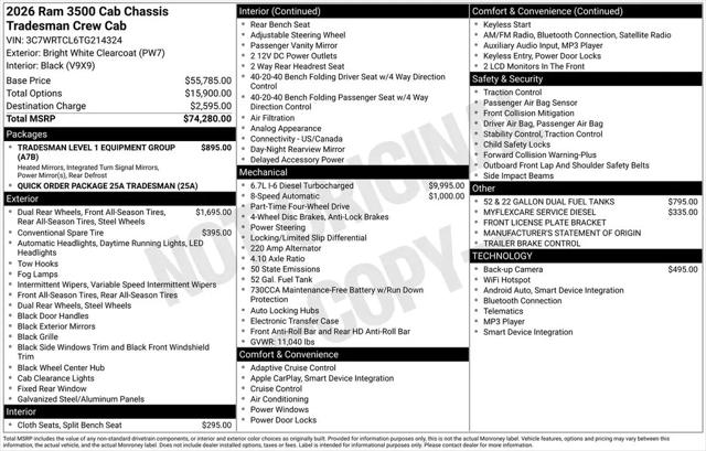 2026 Ram 3500 Tradesman/Big Horn