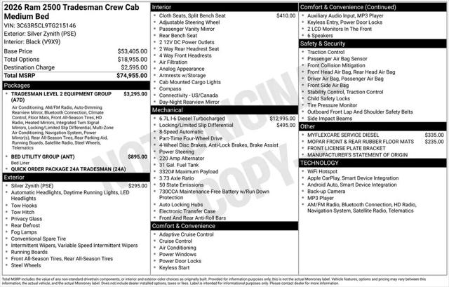 2026 Ram 2500 Tradesman Crew Cab 4x4 6'4" Box