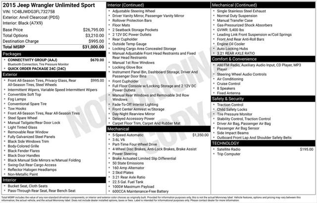 2015 Jeep Wrangler Unlimited Sport