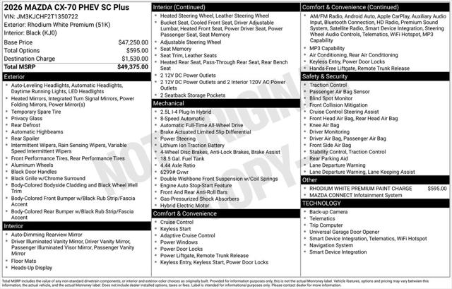 2026 Mazda CX-70 SC Plus