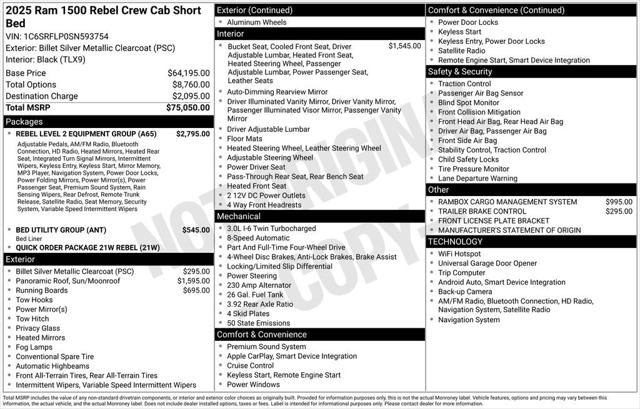 2025 RAM 1500 Rebel Crew Cab 4x4 57 Box 2025 RAM 1500 Rebel Crew Cab 4x4 57 Box