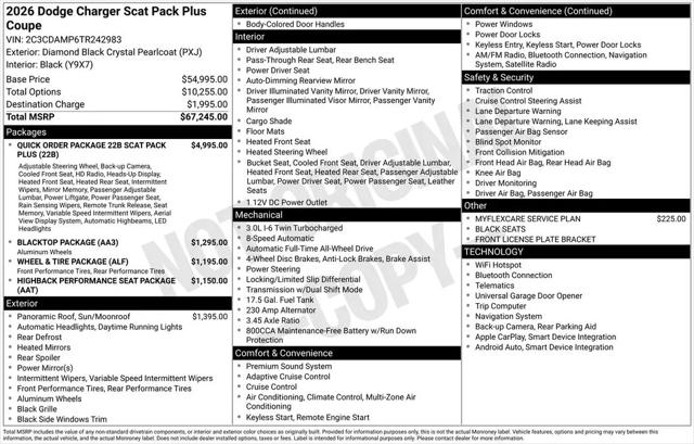 2026 Dodge Charger Scat Pack Plus 2-Door AWD