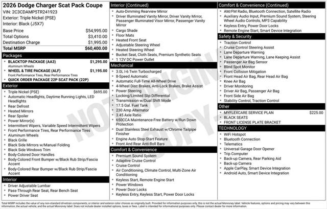 2026 Dodge Charger Scat Pack 2-Door AWD