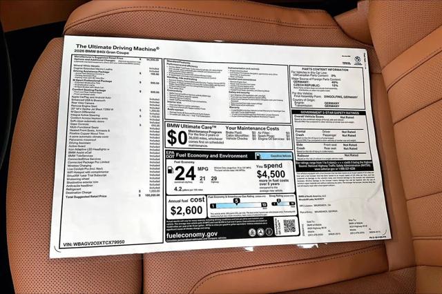 2026 BMW 840i Gran Coupe 840i