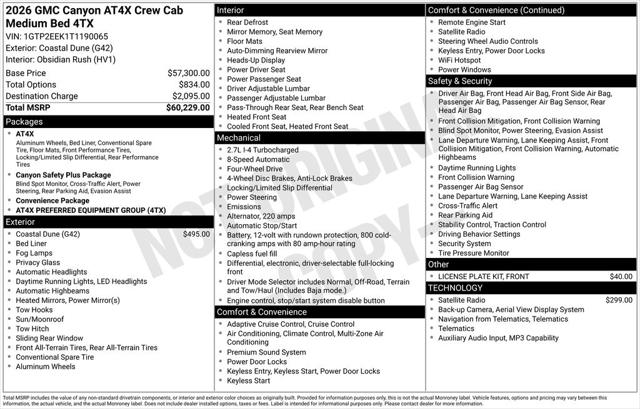 2026 GMC Canyon AT4X, 4WD