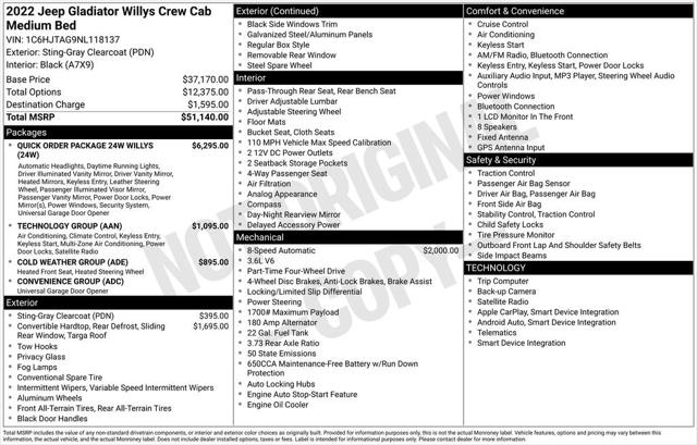 2022 Jeep Gladiator Willys 4x4 2022 Jeep Gladiator Willys 4x4