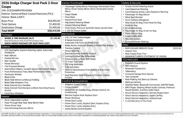 2026 Dodge Charger Scat Pack 2-Door AWD