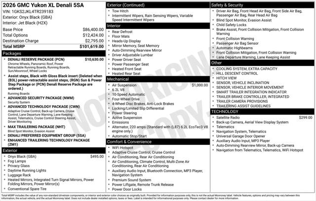 2026 GMC Yukon XL 4WD Denali