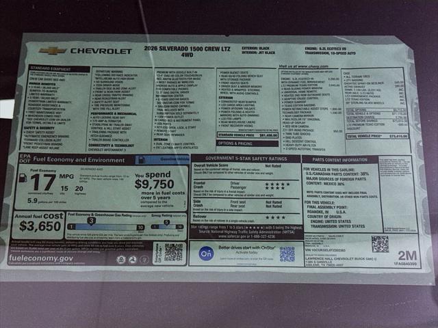 2026 Chevrolet Silverado 1500 4WD Crew Cab Short Bed LTZ