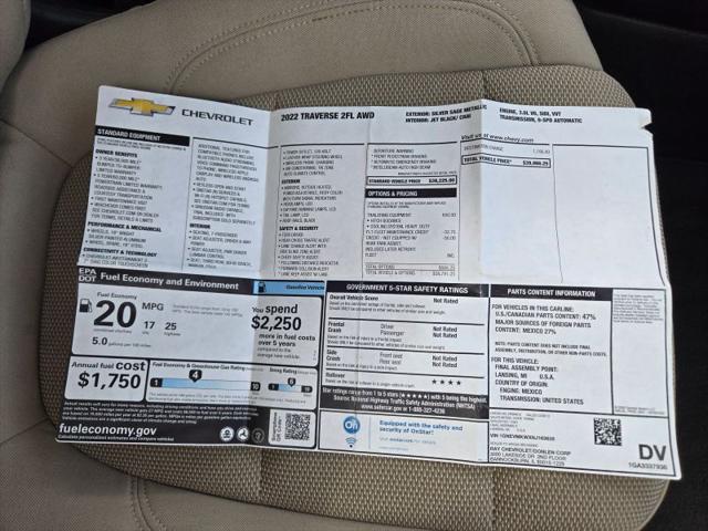2022 Chevrolet Traverse AWD 2FL Cloth