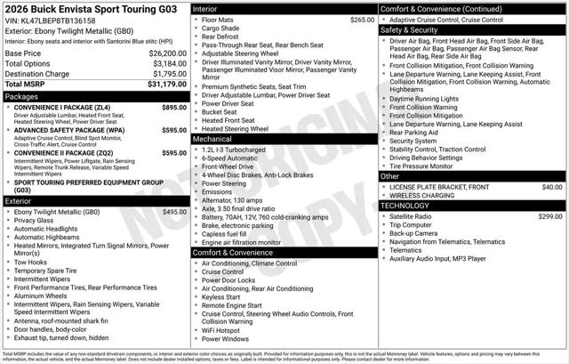 2026 Buick NV Sport Touring FWD