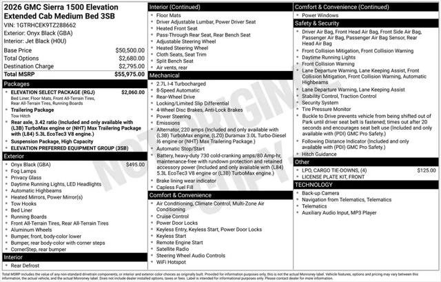 2026 GMC Sierra 1500 Double Cab, Standard Bed, Elevation, RWD