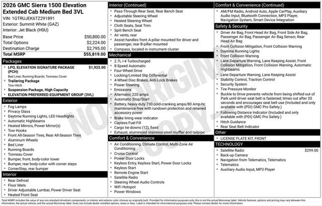 2026 GMC Sierra 1500 Double Cab, Standard Bed, Elevation, 4WD