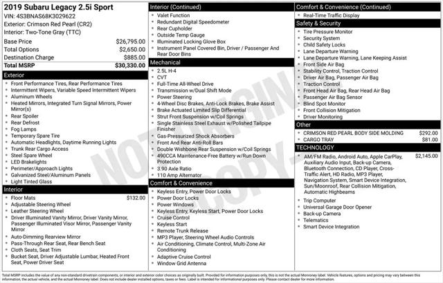 2019 Subaru Legacy 2.5i Sport