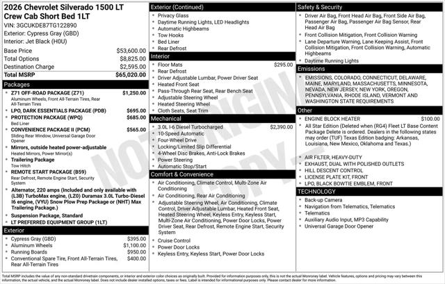 2026 Chevrolet Silverado 1500 4WD Crew Cab Standard Bed LT