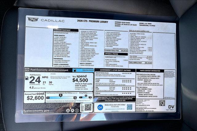2026 Cadillac CT5 Premium Luxury RWD