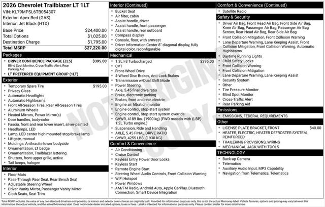 2026 Chevrolet TrailBlazer FWD LT