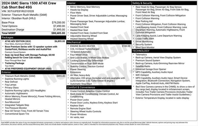 2024 GMC Sierra 1500 4WD Crew Cab Short Box AT4X
