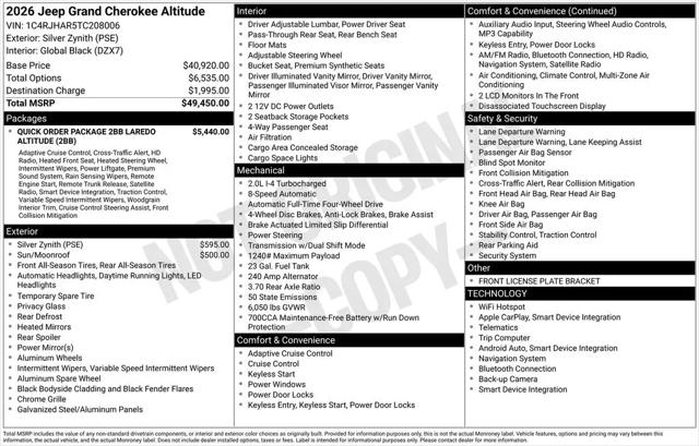 2026 Jeep Grand Cherokee Altitude 4x4
