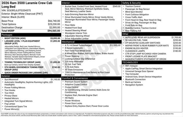 2026 Ram 3500 Laramie Crew Cab 4x4 8' Box