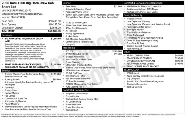 2026 Ram 1500 Big Horn Crew Cab 4x4 57 Box