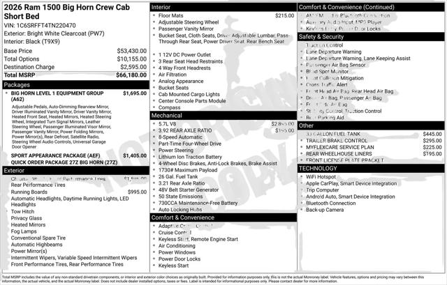 2026 Ram 1500 Big Horn Crew Cab 4x4 57 Box