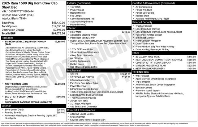 2026 Ram 1500 Big Horn Crew Cab 4x4 57 Box