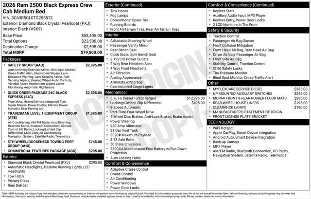 2026 Ram 2500 Black Express Crew Cab 4x4 64 Box