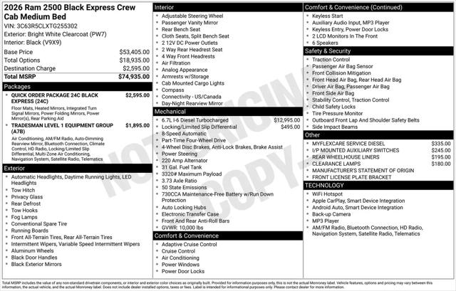 2026 Ram 2500 Black Express Crew Cab 4x4 64 Box