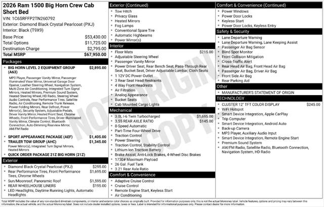 2026 Ram 1500 Big Horn Crew Cab 4x4 57 Box