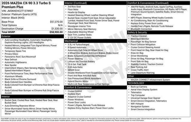 2026 Mazda X-90 3.3 Turbo S Premium Plus