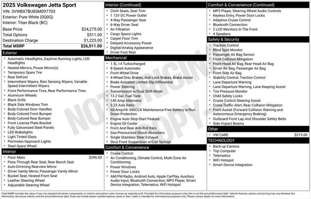 2025 Volkswagen Jetta 1.5T Sport