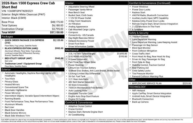 2026 Ram 1500 Express Crew Cab 4x4 57 Box