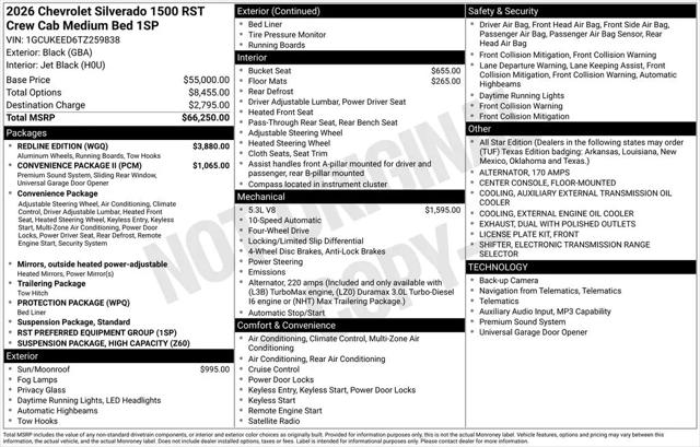 2026 Chevrolet Silverado 1500 4WD Crew Cab Standard Bed RST