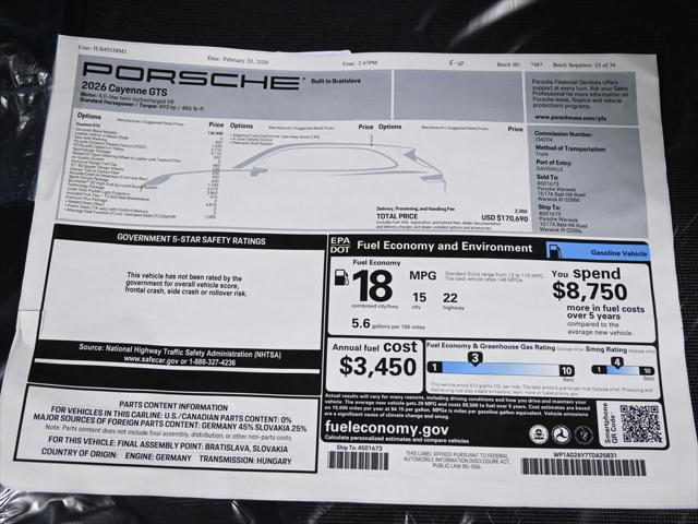 2026 Porsche Cayenne GTS