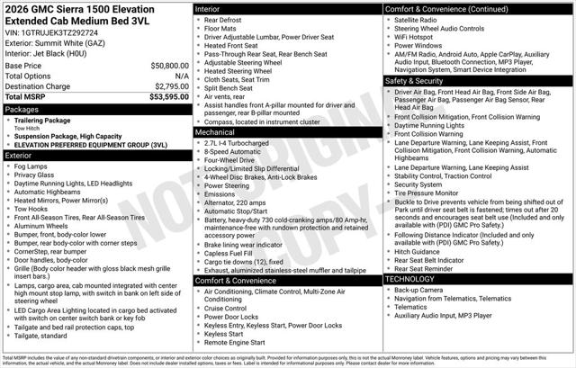 2026 GMC Sierra 1500 Double Cab, Standard Bed, Elevation, 4WD