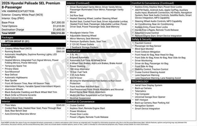 2026 Hyundai Palisade SEL Premium 8P