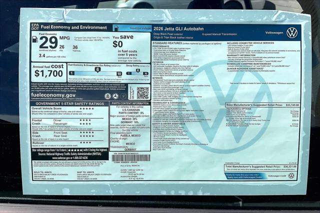 2026 Volkswagen Jetta GLI Autobahn