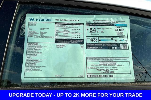 2026 Hyundai Elantra Hybrid Blue