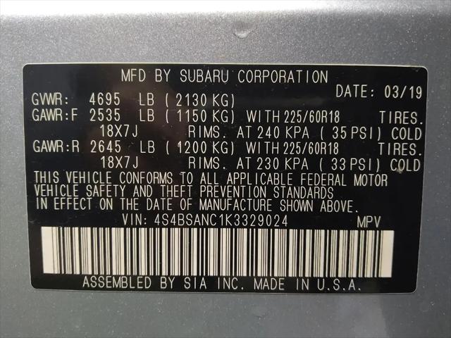 2019 Subaru Outback 2.5i Limited