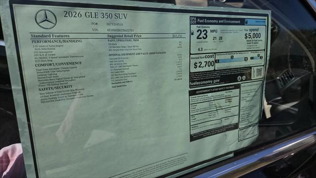 2026 Mercedes-Benz GLE GLE 350 GLE 350
