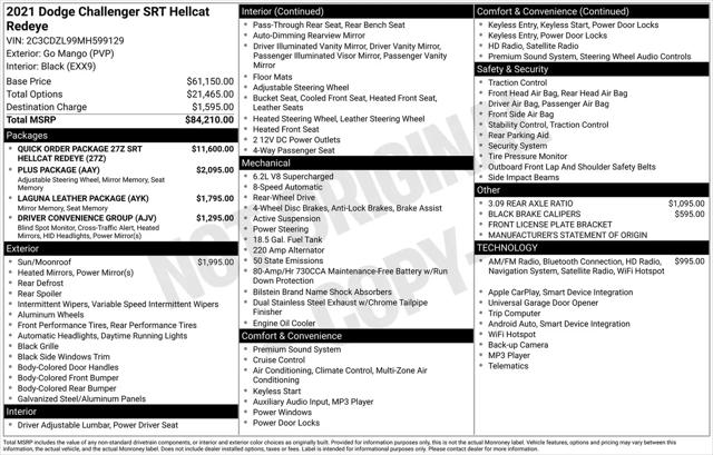 2021 Dodge Challenger SRT Hellcat Redeye