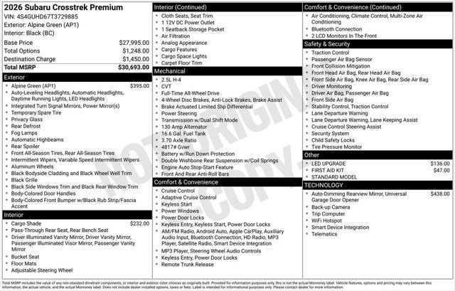 2026 Subaru Crosstrek Premium