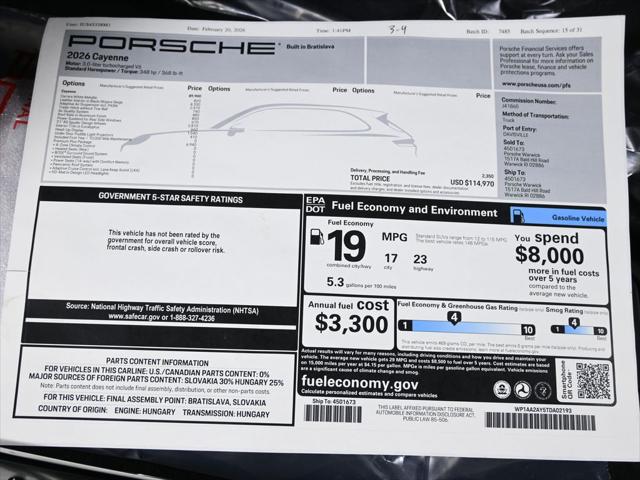 2026 Porsche Cayenne Unknown