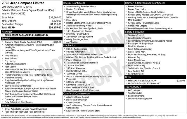 2026 Jeep Compass COMPASS LIMITED 4X4 2026 Jeep Compass COMPASS LIMITED 4X4