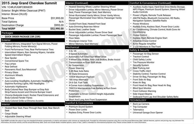 2015 Jeep Grand Cherokee Summit 2015 Jeep Grand Cherokee Summit