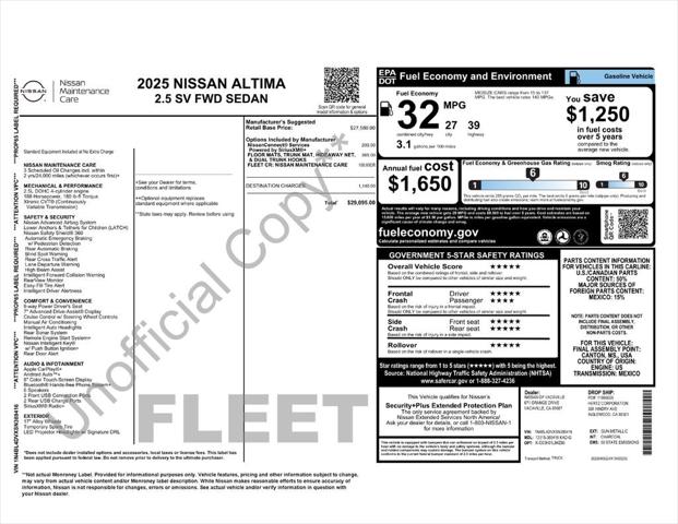 2025 Nissan Altima SV FWD