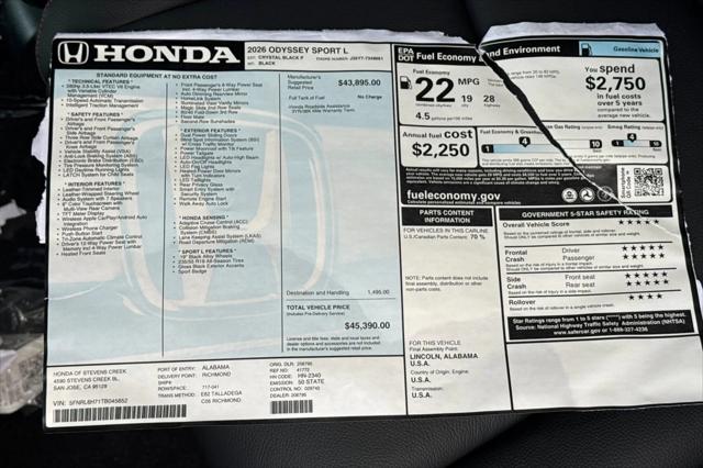 2026 Honda Odyssey Sport-L