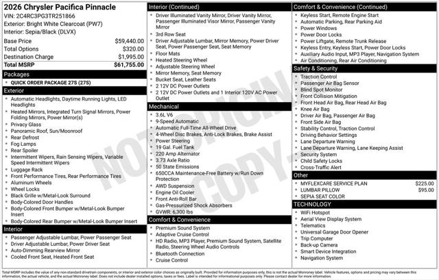 2026 Chrysler Pacifica Pinnacle AWD